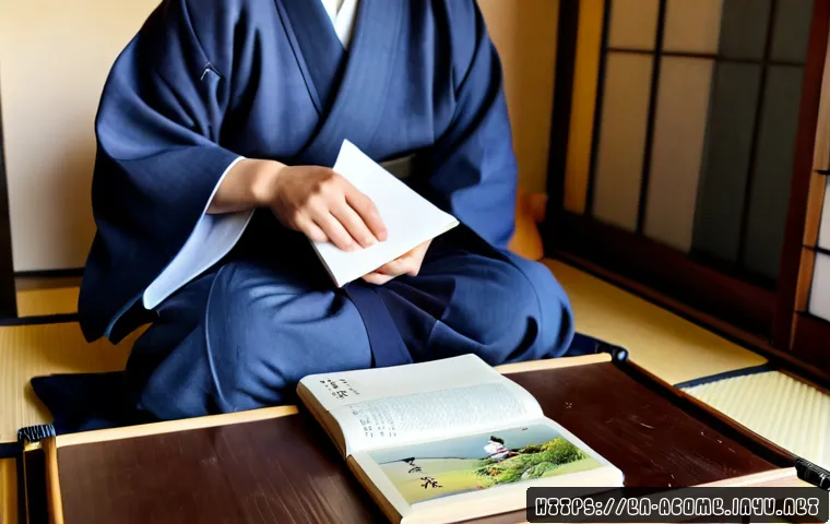 Home 17 라쿠고 배우기 위한 입문서 - Photorealistic cozy study scene for a beginner learning traditional Japanese rakugo storytelling, an...
